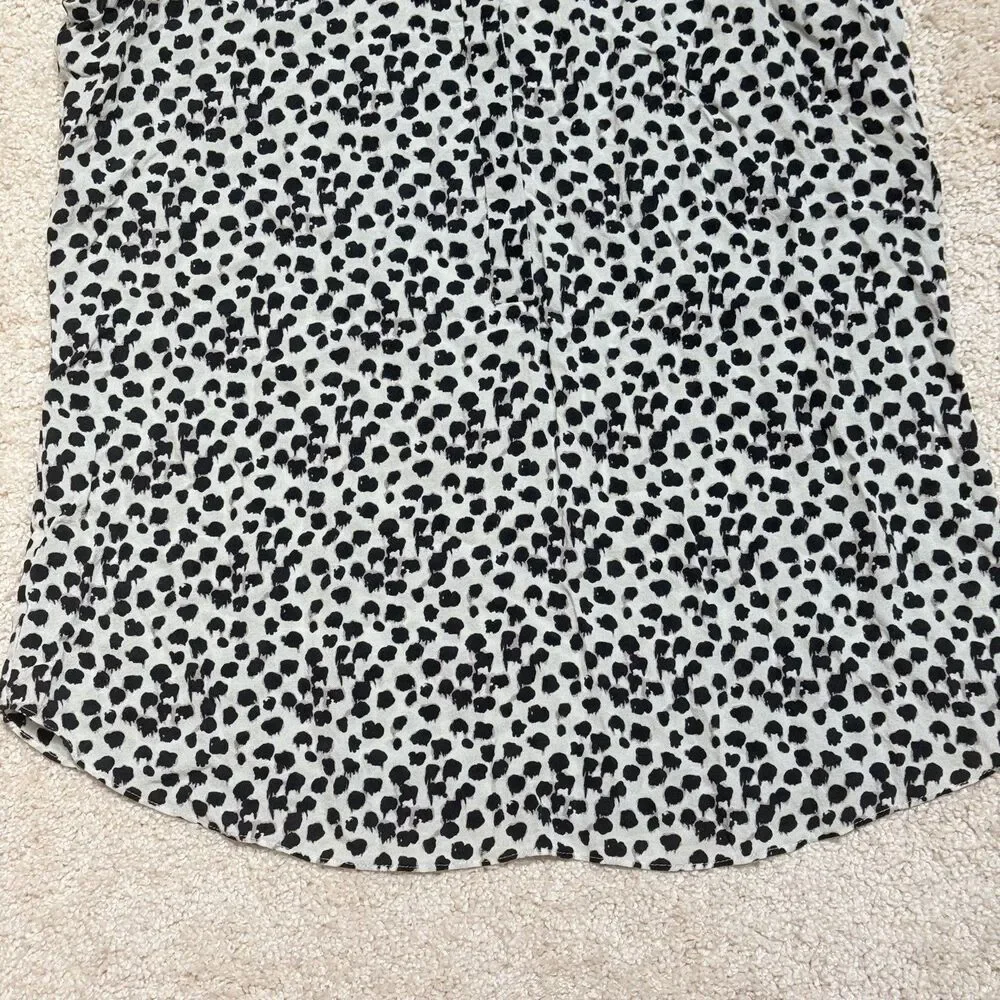 NWOT A.L.C. Animal Print White Black One Button Front Sleeveless Silk Top Sz XS - Picture 5 of 12